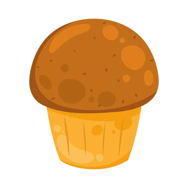 Design Muffin Chocolate Sobre Branco — Vetor de Stock
