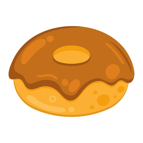 Design Donut Chocolate Sobre Branco — Vetor de Stock