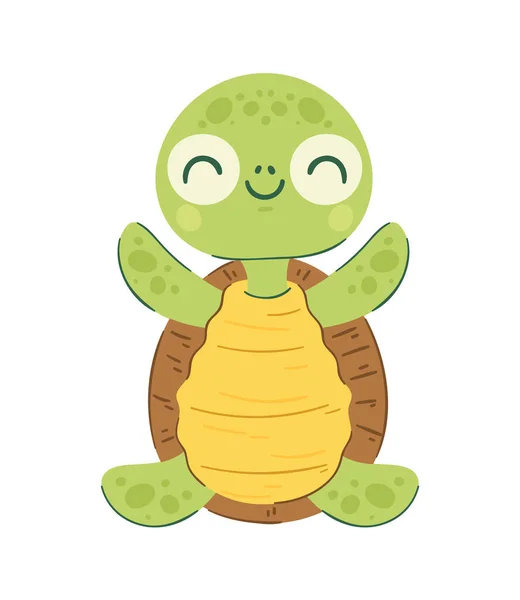 Kids Cute Turtle Toy White — Stock Vector