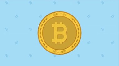 Altın Bitcoin Kripto Para Canlandırması 4k video animasyonu