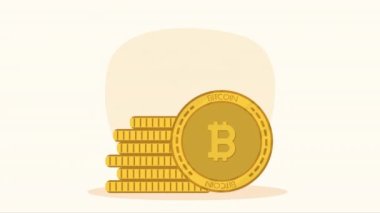 ok istatistiksel animasyon 4k video animasyonlu altın bitcoinler