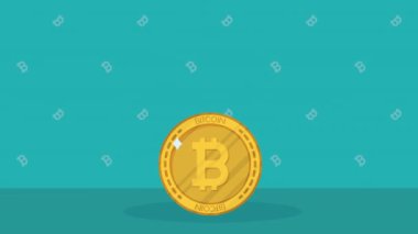 Bitcoin kripto para animasyon 4k animasyon video oturan adam