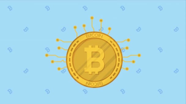 Circuit Bitcoin Crypto Currency Animation Video Animated — стокове відео