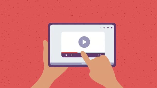 Νέα Συσκευή Tablet Animation Τεχνολογία Βίντεο Κινούμενα — Αρχείο Βίντεο