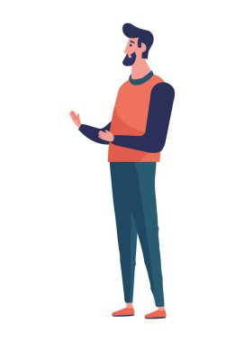 Sakallı adam karakteri izole edilmiş bir simge