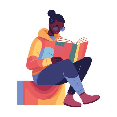 Kitap ikonu okuyan genç kadın izole edildi