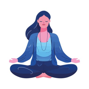Nilüfer pozisyonunda meditasyon yapan bir kadın uyum simgesini izole edilmiş olarak bulur.
