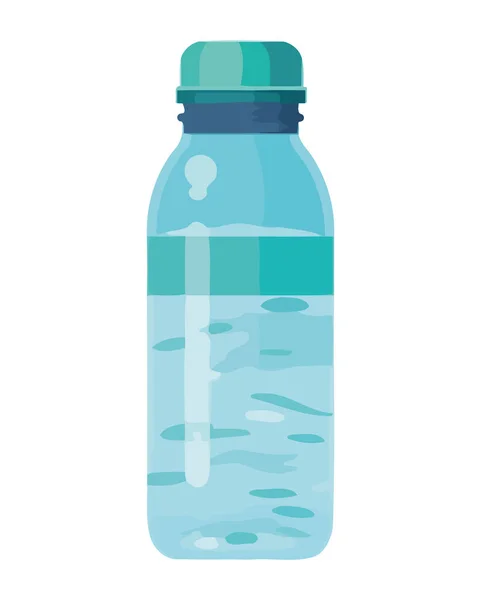 Icono Botella Azul Con Icono Agua Purificada Fresca Aislado — Archivo Imágenes Vectoriales