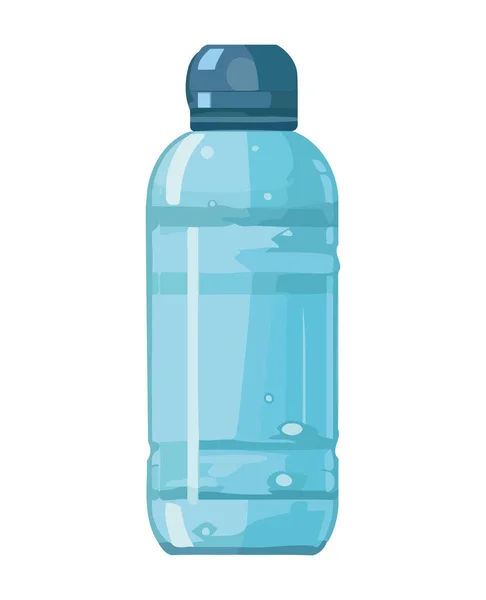Botella Agua Plástico Azul Con Icono Diseño Limpio Aislado — Vector de stock