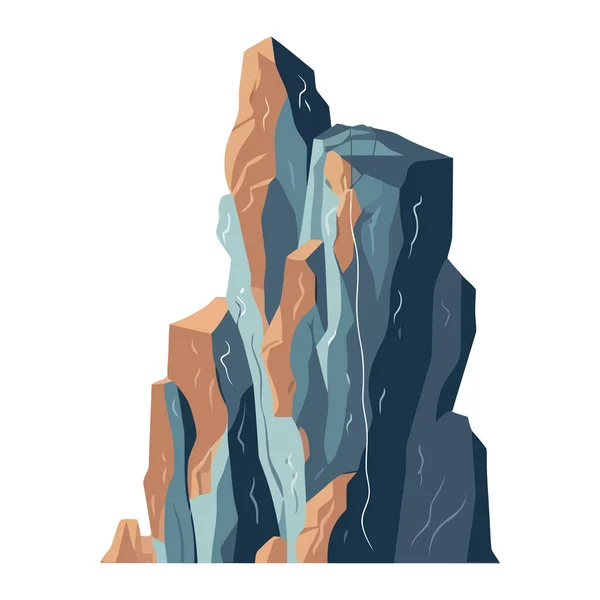 Ψηλό Βραχώδες Βουνό Εικονίδιο Απομονωμένο — Διανυσματικό Αρχείο