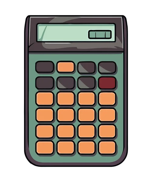 Calculadora Plástico Icono Equipo Financiero Aislado — Vector de stock