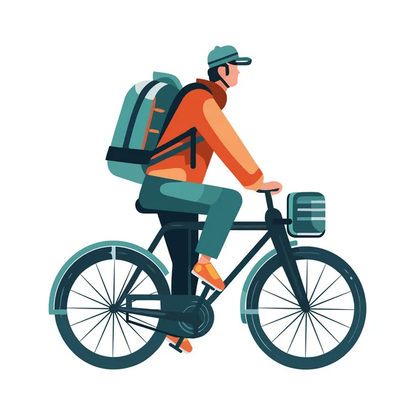 Biker Cycling Backpack Icon Isolated — Stock Vector