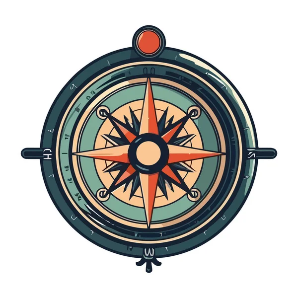 Kompass Guider Resa Upptäckt Ikon Isolerad — Stock vektor