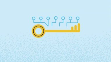 anahtar ve devre siber güvenlik animasyonu 4k video animasyonu