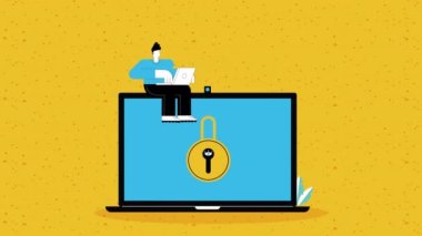 dizüstü bilgisayar taşınabilir aygıt animasyonu 4k video canlandırması