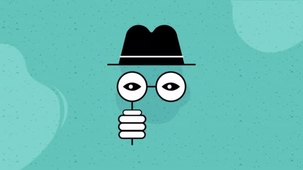 Siber Güvenlik Casus Gözleri Şapka Animasyonu Video Animasyonu — Stok video