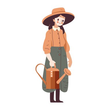 Gülümseyen bir çiftçi beyazın üstünde