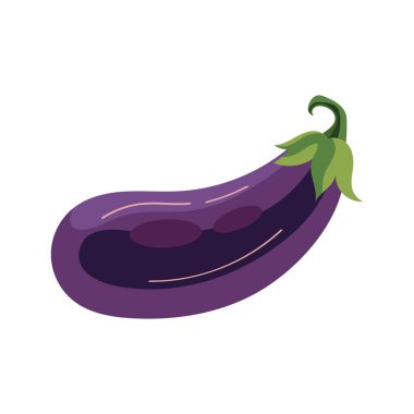 Beyaz üzerine taze organik patlıcan.