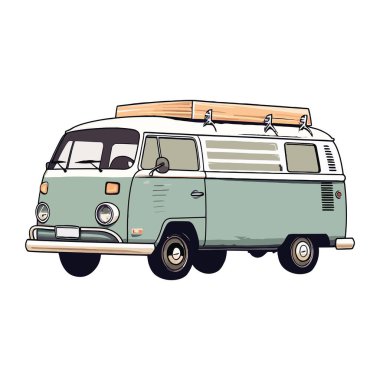 Beyaz yerine eski moda minibüs.