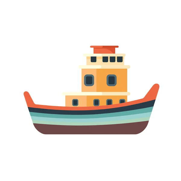 白船上的帆船设计 — 图库矢量图片