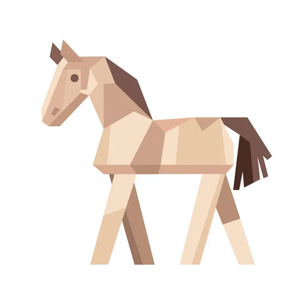 Bonito Cavalo Brinquedo Silhueta Ideia Presente Perfeito Sobre Branco —  Vetores de Stock