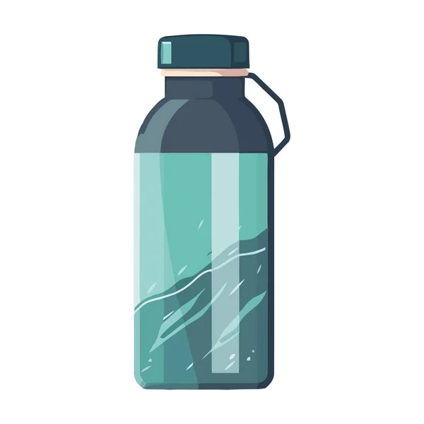 Transparent Bottle Blue Cap White — Stock Vector