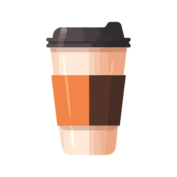 Ζεστή Καφεΐνη Κύπελλο Μιας Χρήσης Πάνω Από Λευκό — Διανυσματικό Αρχείο