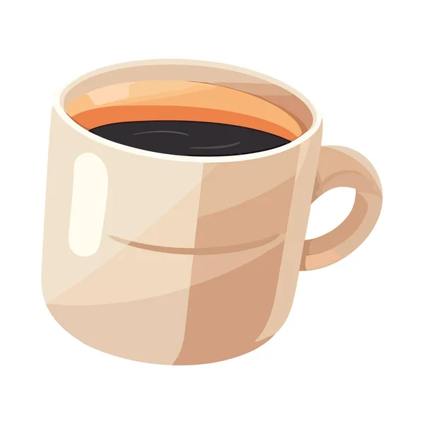 Warme Koffie Een Mok Met Stoom Wit — Stockvector