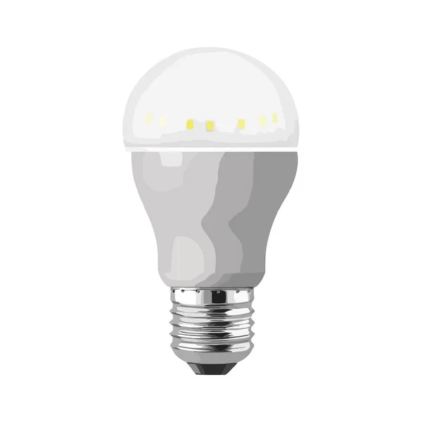 Innovative Energieeffiziente Glühbirne Leuchtet Über Weiß — Stockvektor