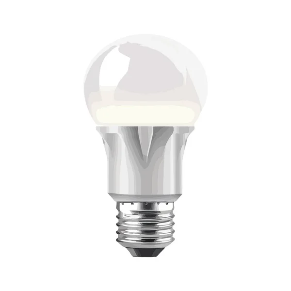 Energieeffiziente Glühbirne Leuchtet Hell Über Weiß — Stockvektor