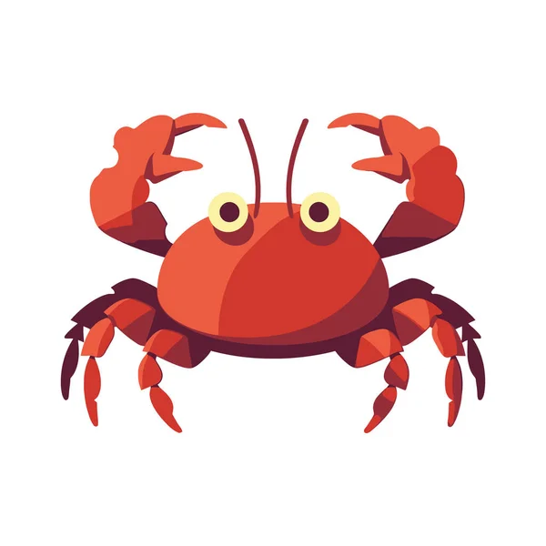 Crab Mascot Design White — Stock Vector