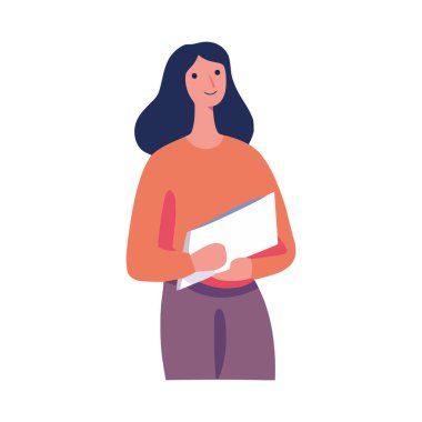 Beyaz kadının elinde kitapla duran kadın