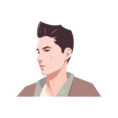 Takım elbiseli yakışıklı işadamı, izole edilmiş vektör çizimi.