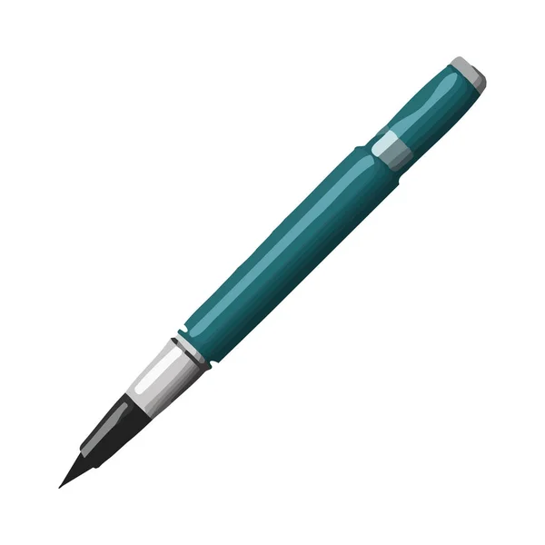 Синяя Шариковая Ручка Белом — стоковый вектор