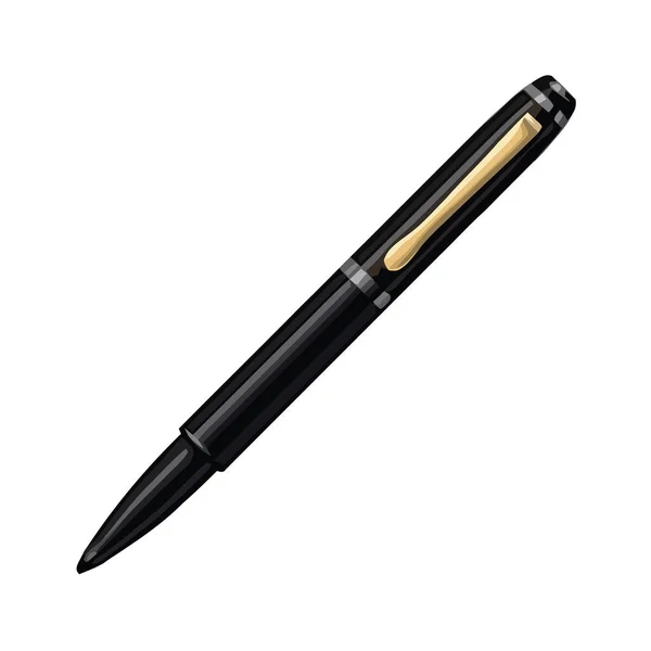 Черный Шариковой Ручкой Дизайн Поверх Белого — стоковый вектор