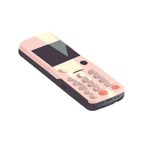 Moderní Mobilní Telefon Přes Bílou — Stockový vektor