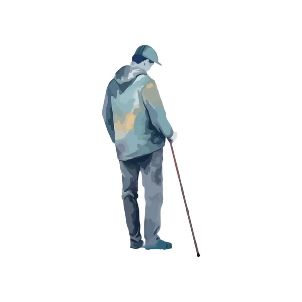 Una Silueta Caminando Invierno Con Ilustración Gorra Aislada — Vector de stock