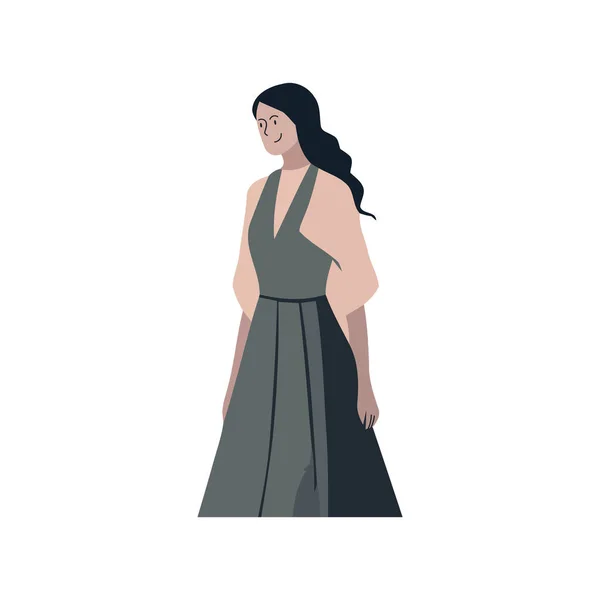 Модна Весільна Сукня Символізує Чуттєвість Елегантність Ізольовані — стоковий вектор