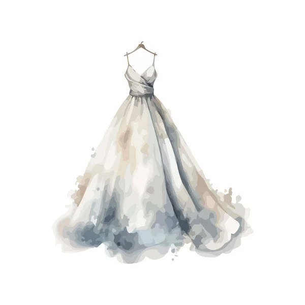 Невеста Роскошном Атласном Свадебном Платье Поверх Белого — стоковый вектор