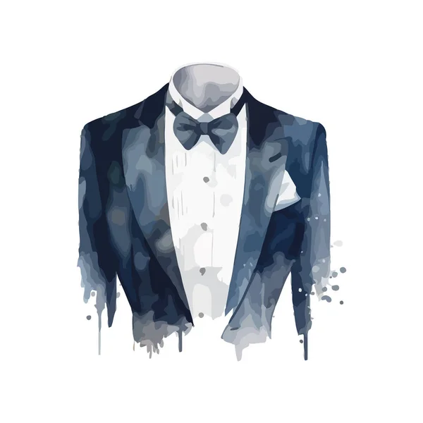 Costumes Bleus Célèbrent Mariage Sur Blanc — Image vectorielle