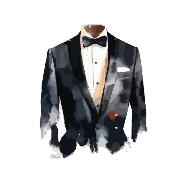 Elegant Groom Suit White — Stock Vector