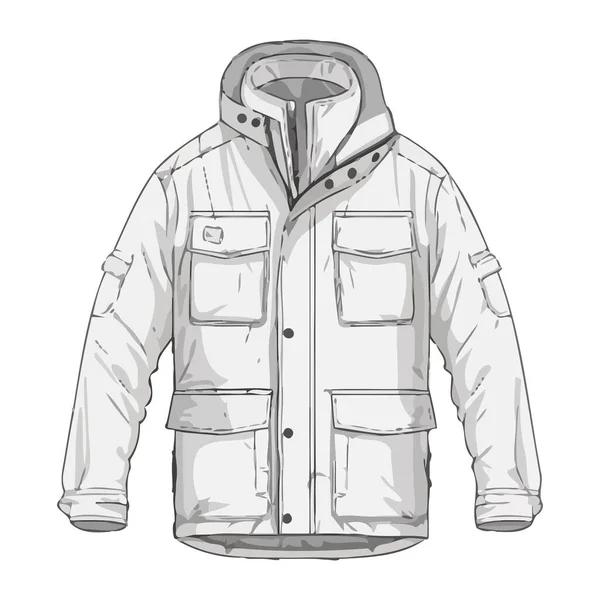 Сучасний Дизайн Чоловічої Зимової Куртки Ілюстрація Над Білим — стоковий вектор