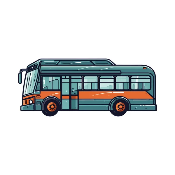 Ônibus Turismo Dirigindo Vetor Estrada Plana Isolado — Vetor de Stock
