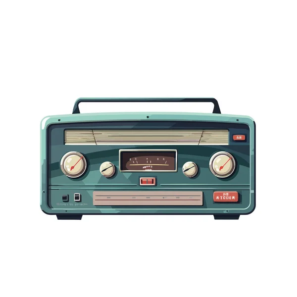 Old Fashioned Boom Box Tocando Áudio Analógico Cas Isolado —  Vetores de Stock