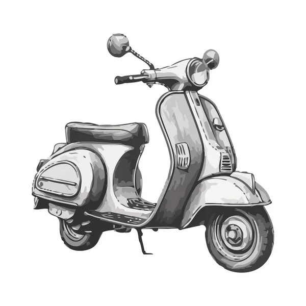 Illustration Moto Ancienne Isolée Sur Blanc Isolé — Image vectorielle