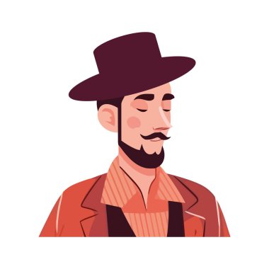 Beyaz sakallı, bıyıklı, gülümseyen adam.