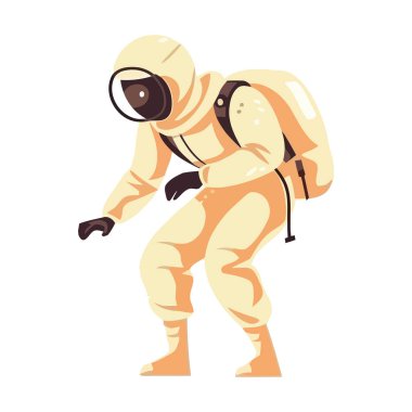 Beyaz yerine astronot tasarımı çizimi