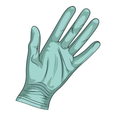 Eldivenli el tasarımı beyaz üzerine