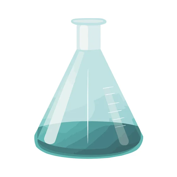 Vidrio Laboratorio Transparente Simboliza Experimentación Científica Descubrimiento Aislado — Vector de stock
