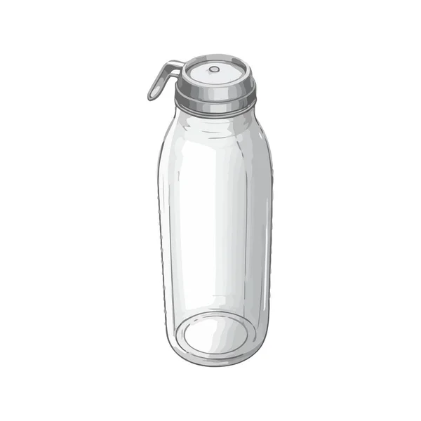 Прозора Пластикова Пляшка Над Білим — стоковий вектор